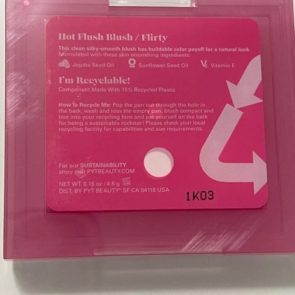 PYT Beauty BNIB Flirty Mauve Rose Matte Silky Vegan Cruelty Free Hot Flush Blush